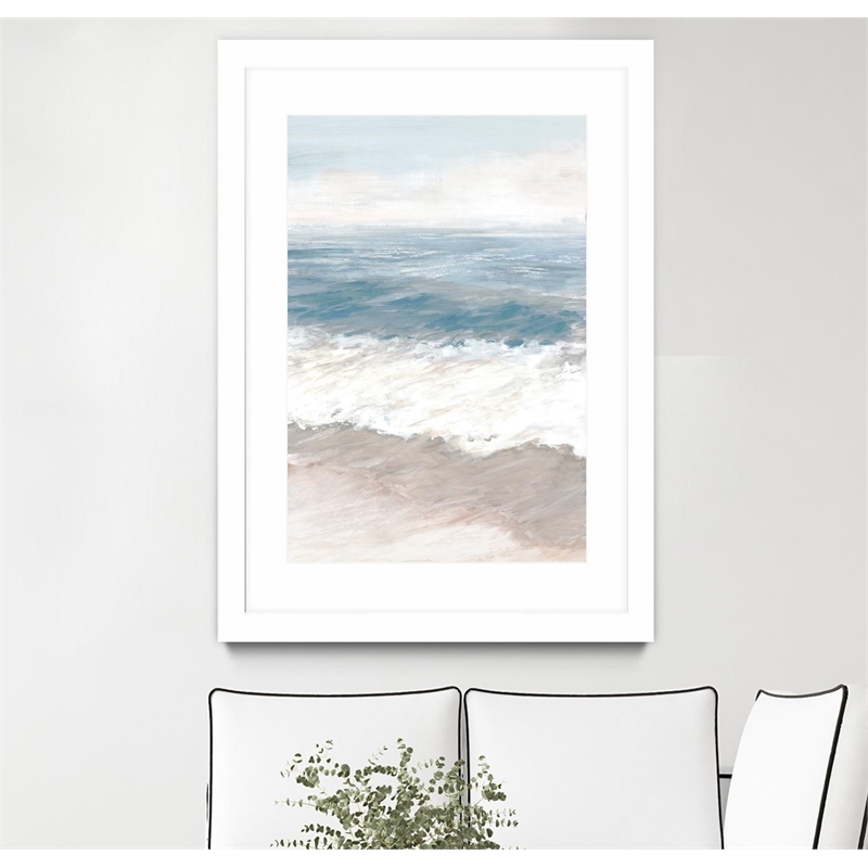 Giant Art 24x36 Warm Waves Matted and Framed in Multi-Color