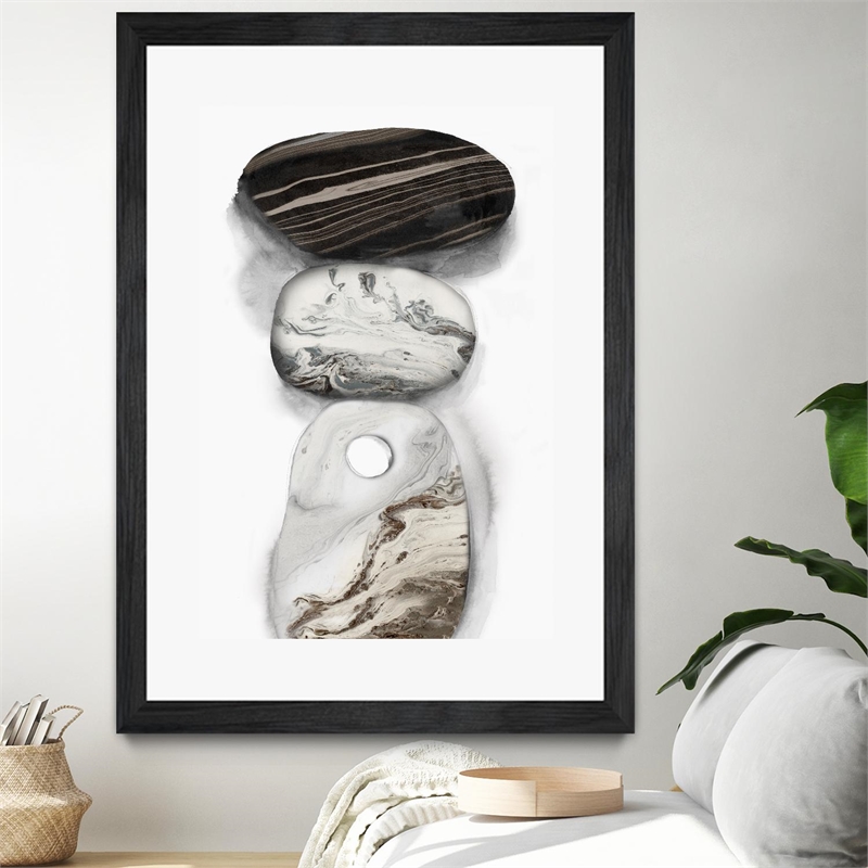 Giant Art 24x36 Majestic Rocks I Matted and Framed in White