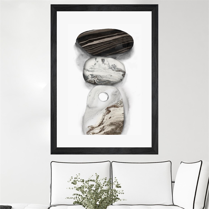 Giant Art 24x36 Majestic Rocks I Matted and Framed in White