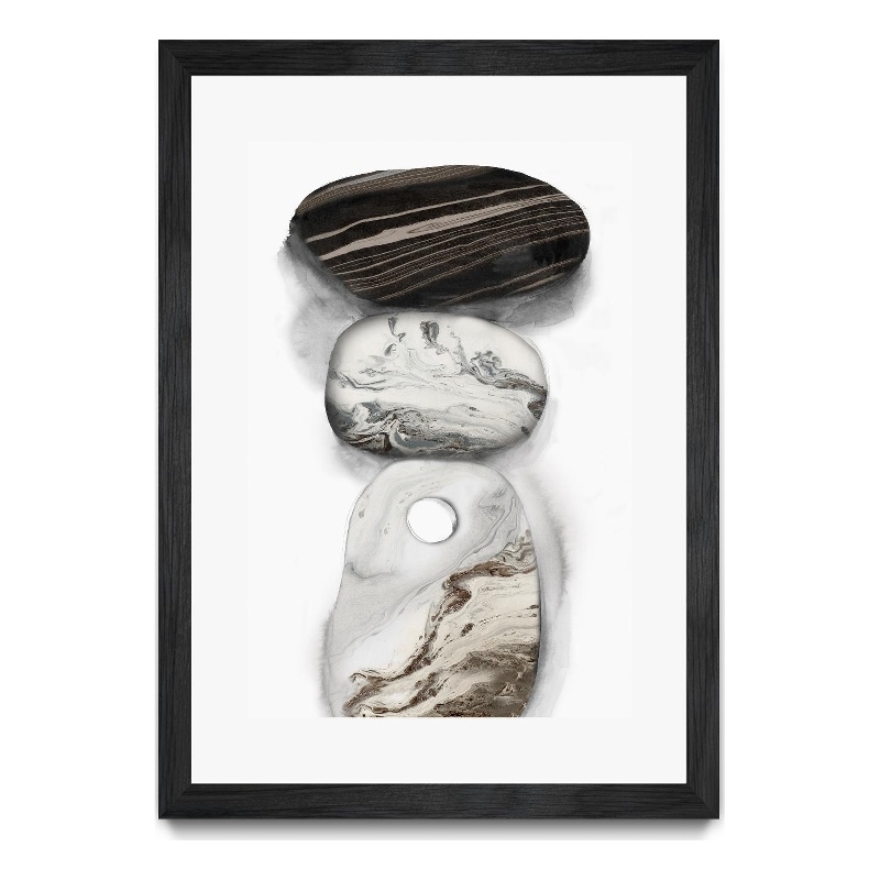 Giant Art 24x36 Majestic Rocks I Matted and Framed in White