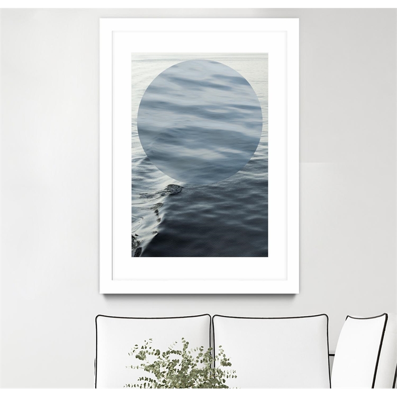 Giant Art 24x36 Round Geometric Matted and Framed in Multi-Color