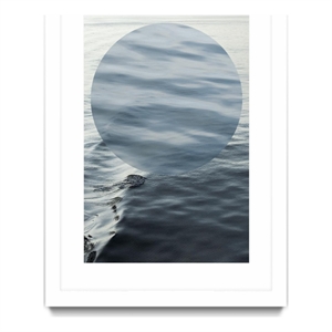 Giant Art 24x36 Round Geometric Matted and Framed in Multi-Color
