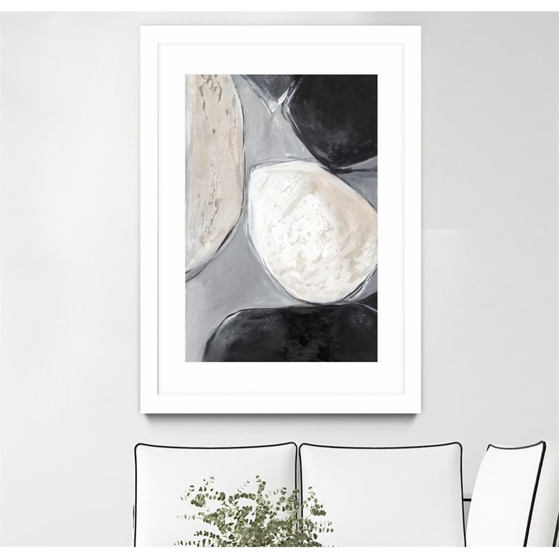 Giant Art 24x36 Falling Rocks II Matted and Framed in Multi-Color