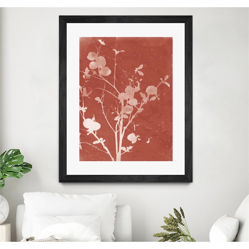 Giant Art 30x40 Enchanted Fall Cyanotype VI Matted and Framed in Red