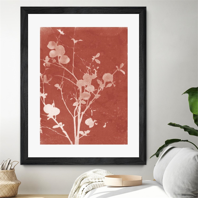 Giant Art 30x40 Enchanted Fall Cyanotype VI Matted and Framed in Red