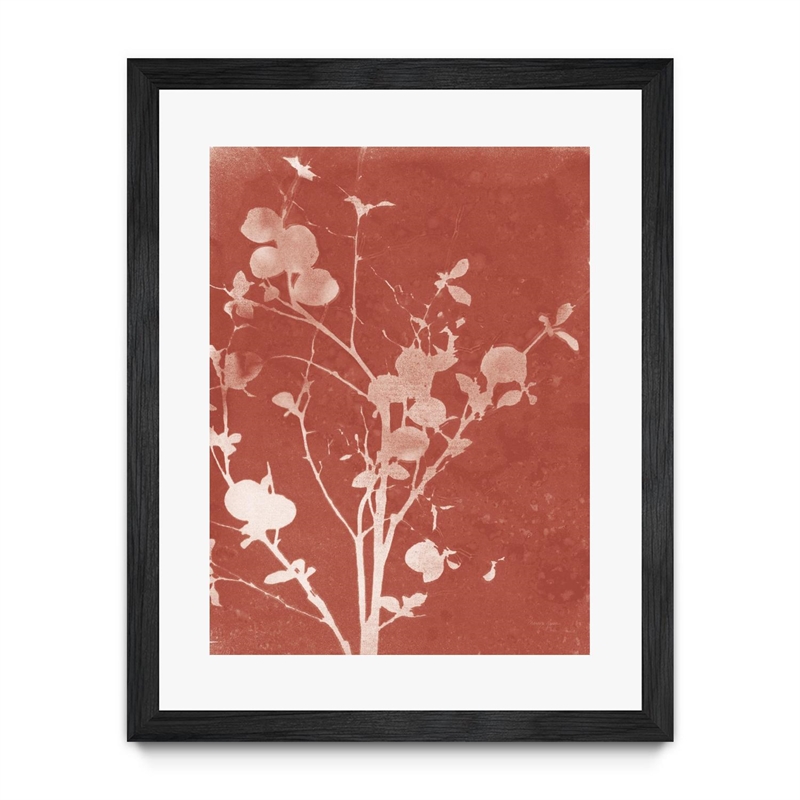 Giant Art 30x40 Enchanted Fall Cyanotype VI Matted and Framed in Red