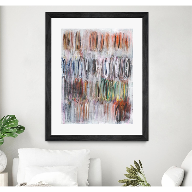 Giant Art 24x32 Paint Scribble II Matted and Framed in Multi-Color