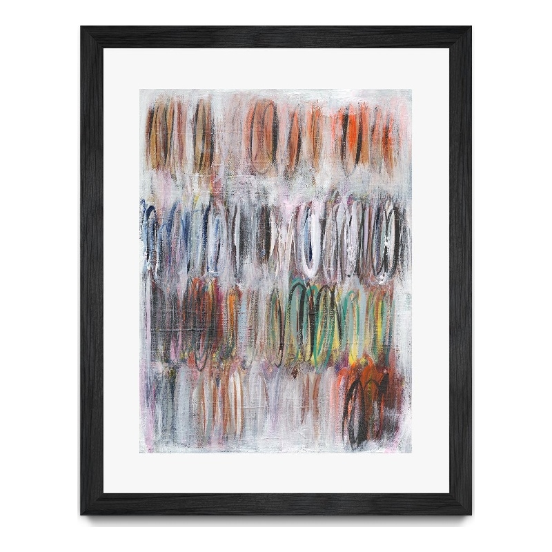 Giant Art 24x32 Paint Scribble II Matted and Framed in Multi-Color