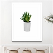 Giant Art 24x32 Modern Cactus Stripe Pot Matted and Framed in Multi-Color