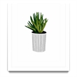 Giant Art 24x32 Modern Cactus Stripe Pot Matted and Framed in Multi-Color