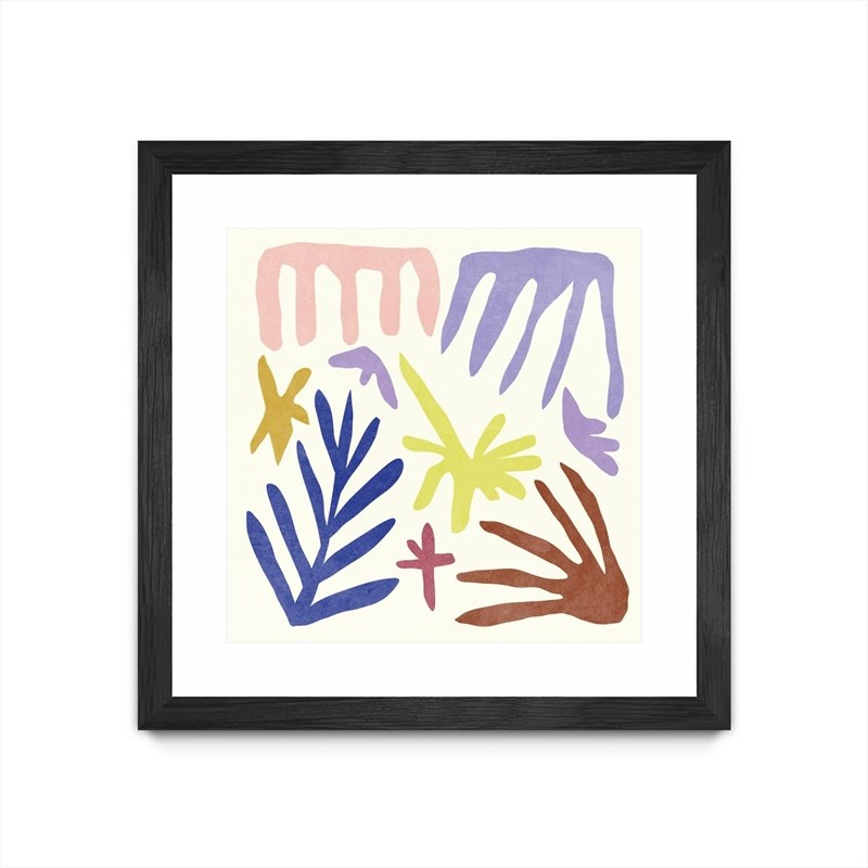 Giant Art 30x30 Coral Construction II Matted and Framed in Pink
