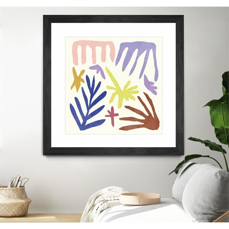 Giant Art 30x30 Coral Construction II Matted and Framed in Pink