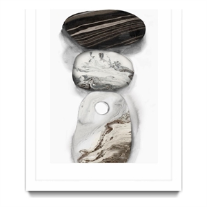 Giant Art 24x36 Majestic Rocks I Matted and Framed in White