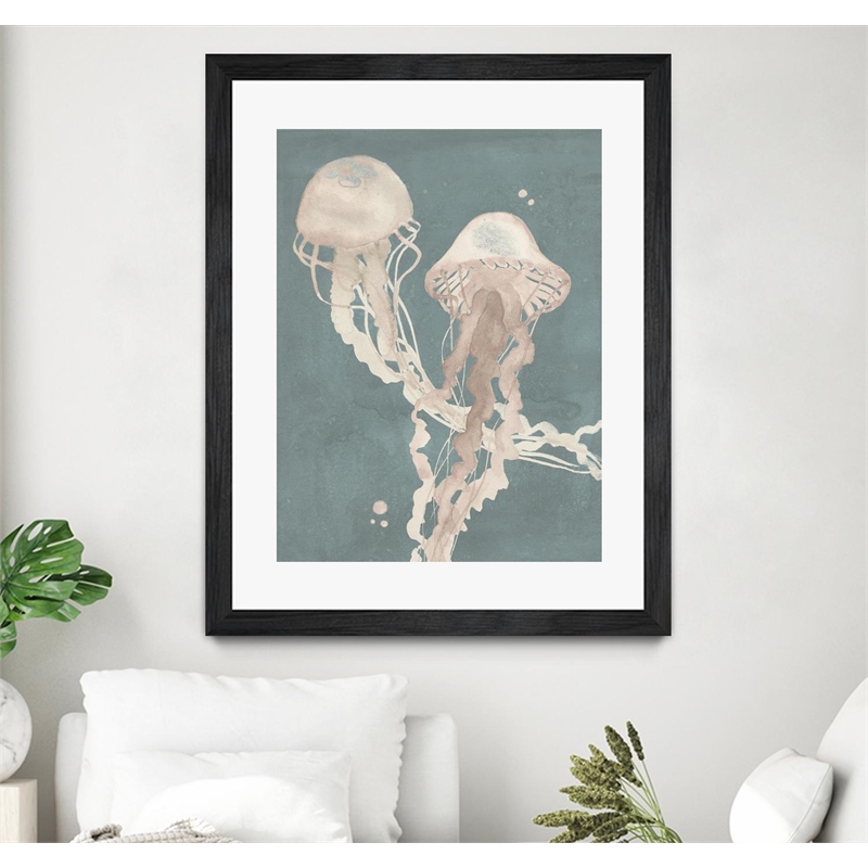 Giant Art 24x32 Jellyfish Dance I Matted and Framed in Pink