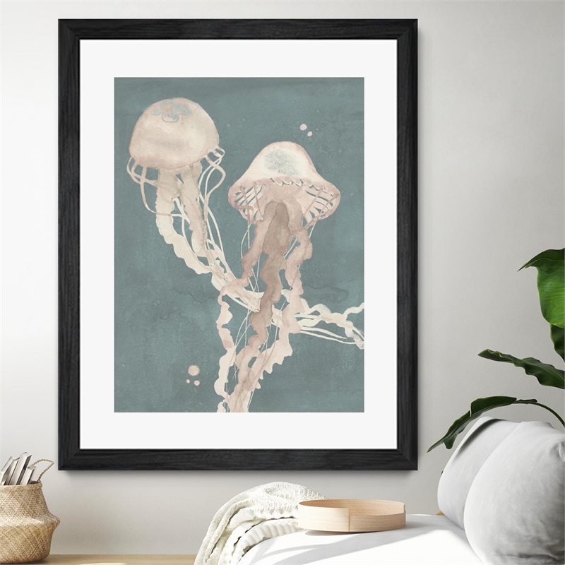 Giant Art 24x32 Jellyfish Dance I Matted and Framed in Pink