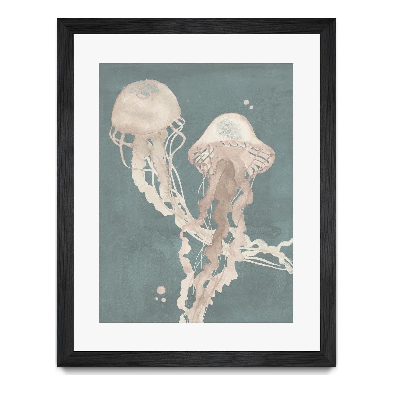Giant Art 24x32 Jellyfish Dance I Matted and Framed in Pink