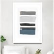 Giant Art 24x36 stacked Stripes I Matted and Framed in Multi-Color