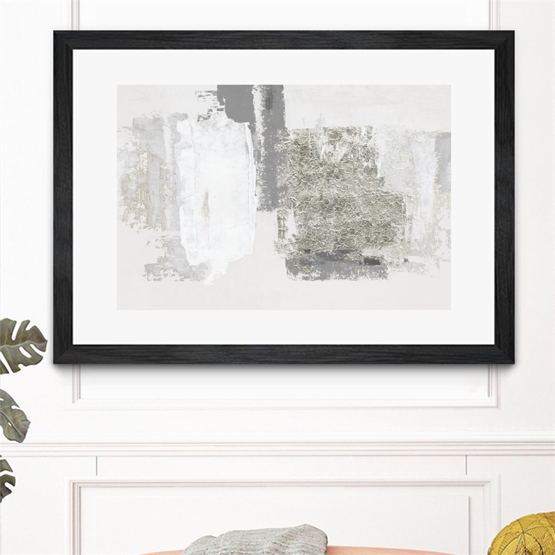 Giant Art 36x24 Silver Slate Matted and Framed in Multi-Color