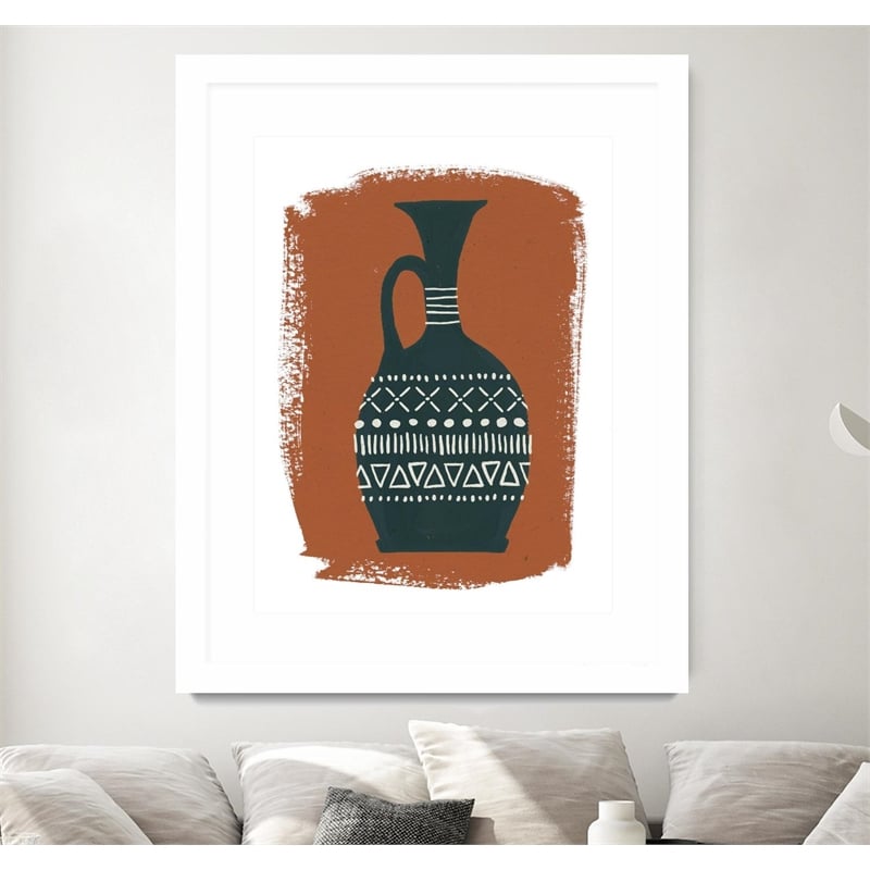 Giant Art 24x32 Global Vessels I Matted and Framed in Multi-Color