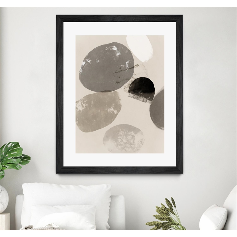 Giant Art 30x40 Floating Rocks II Matted and Framed in Multi-Color