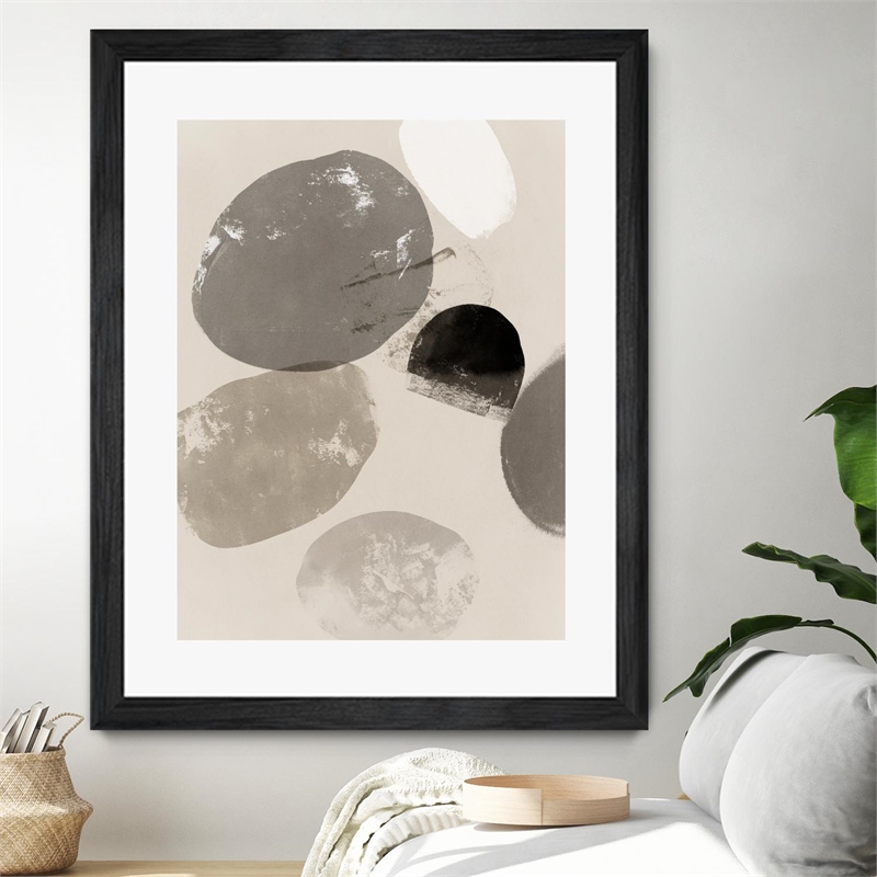 Giant Art 24x32 Floating Rocks II Matted and Framed in Multi-Color