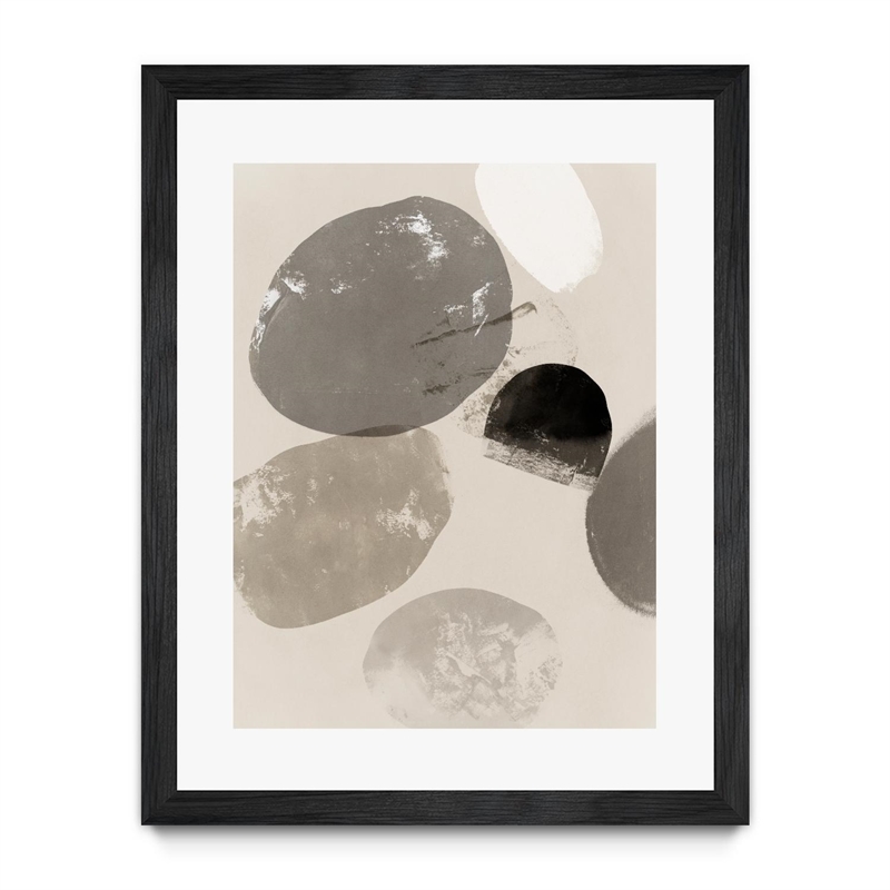 Giant Art 24x32 Floating Rocks II Matted and Framed in Multi-Color