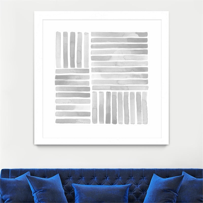 Giant Art 30x30 Muted Eccentricities I Matted and Framed in White