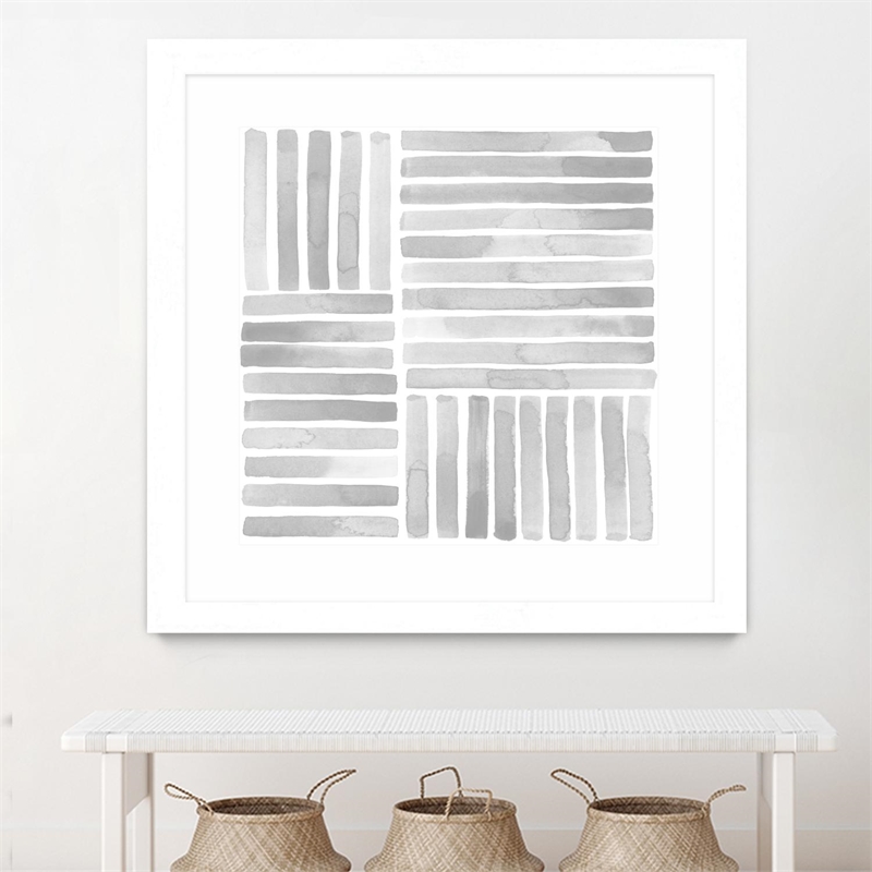Giant Art 30x30 Muted Eccentricities I Matted and Framed in White