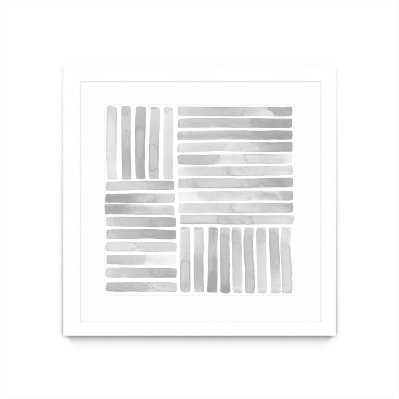 Giant Art 30x30 Muted Eccentricities I Matted and Framed in White