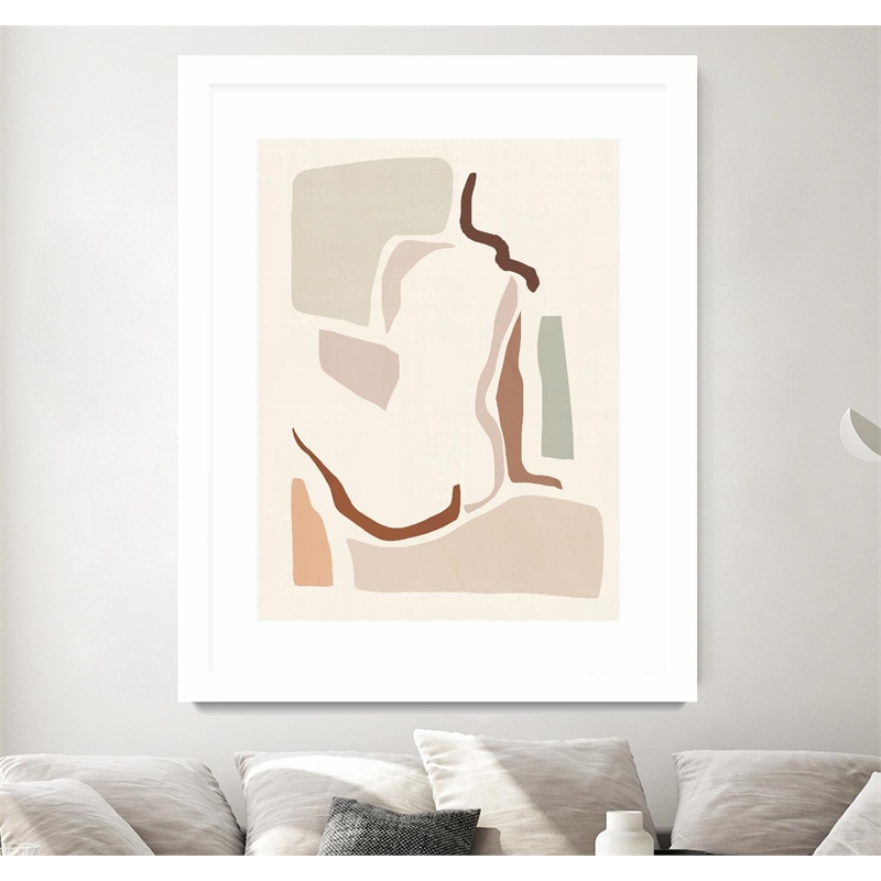 Giant Art 30x40 Lounge Abstract I Matted and Framed in Pink