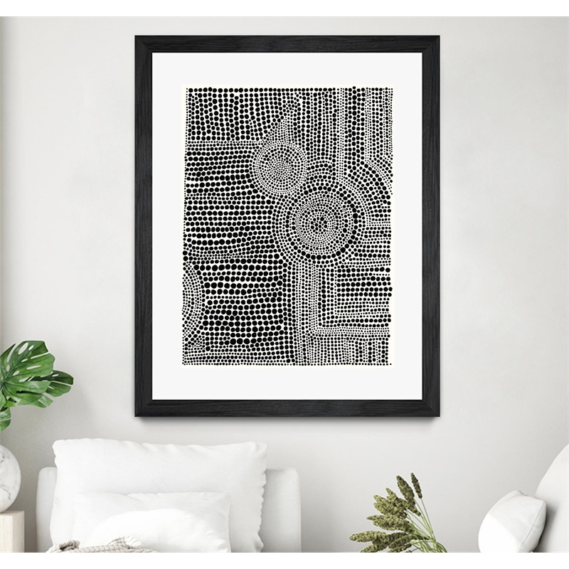Giant Art 30x40 Clustered Dots A Matted and Framed in White