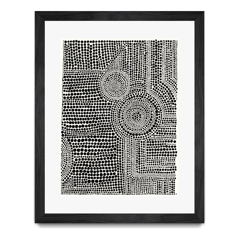 Giant Art 30x40 Clustered Dots A Matted and Framed in White