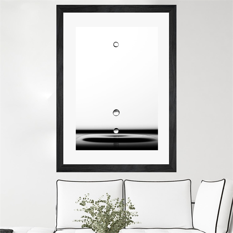 Giant Art 24x36 Drops Matted and Framed in White