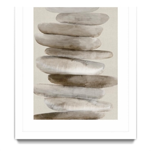 Giant Art 24x32 Stacked Rocks II Matted and Framed in Multi-Color
