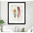 Giant Art 24x32 Natural Flora XI Bold Feathers Matted and Framed in Multi-Color