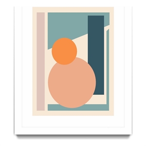 Giant Art 24x32 Papercut Abstract II Matted and Framed in Multi-Color