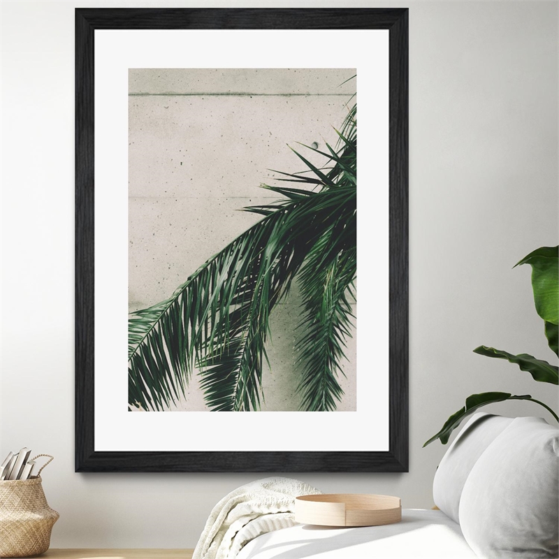 Giant Art 24x36 Tropical leaves Matted and Framed in Green