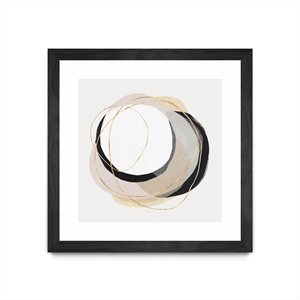 Giant Art 30x30 Ring of Gold I Matted and Framed in White