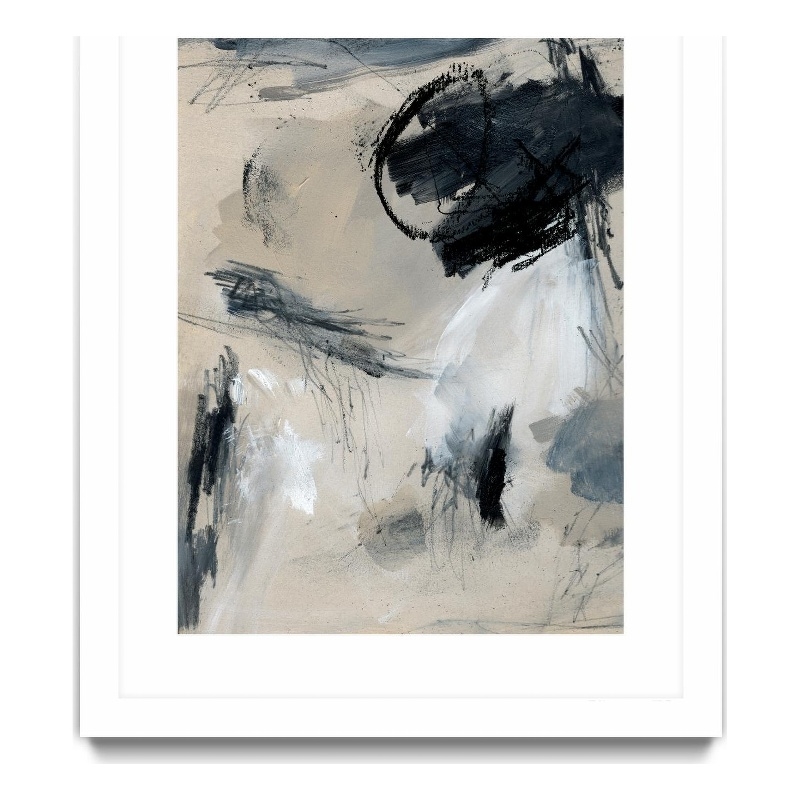 Giant Art 30x40 Scribble Abstract I Matted and Framed in Multi-Color