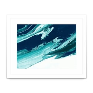Giant Art 32x24 Gray And Gold Matted and Framed in White