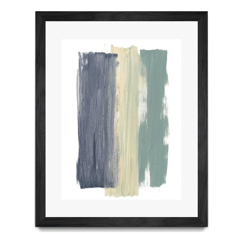 Giant Art 30x40 Striped Abstract Matted and Framed in Multi-Color