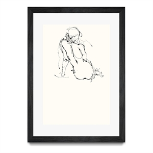 Giant Art 24x36 Contour Figure 4 Matted and Framed in White