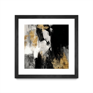 Giant Art 30x30 Neutral Gold Collage III Matted and Framed in Multi-Color