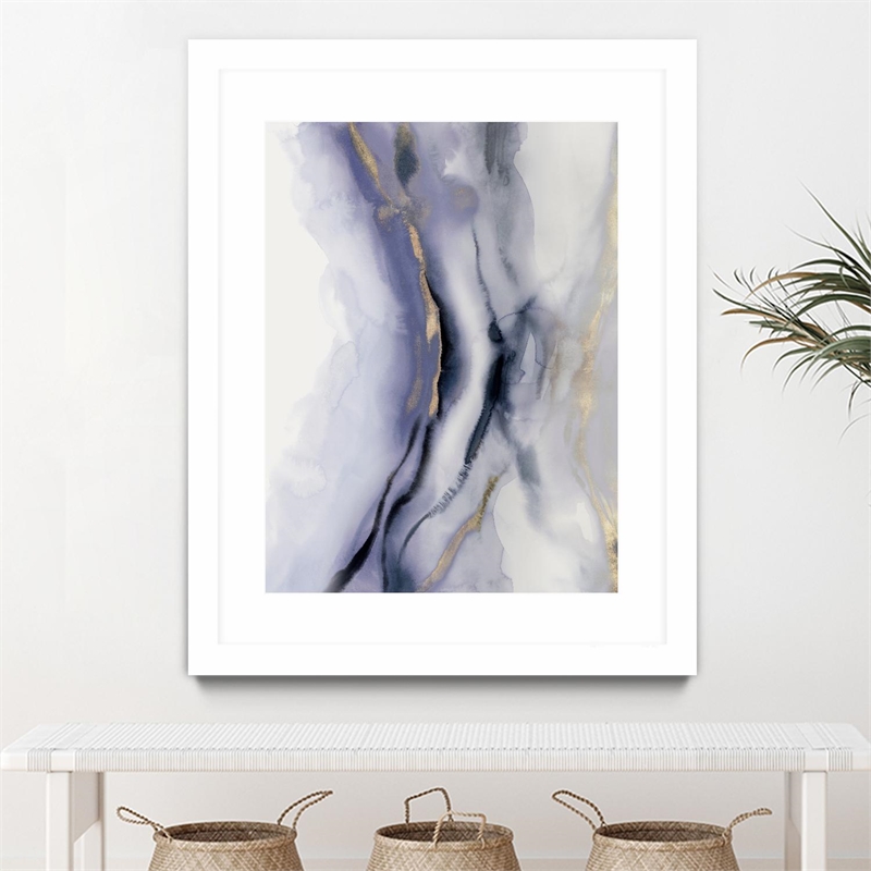Giant Art 30x40 Blue Waters I Matted and Framed in Multi-Color
