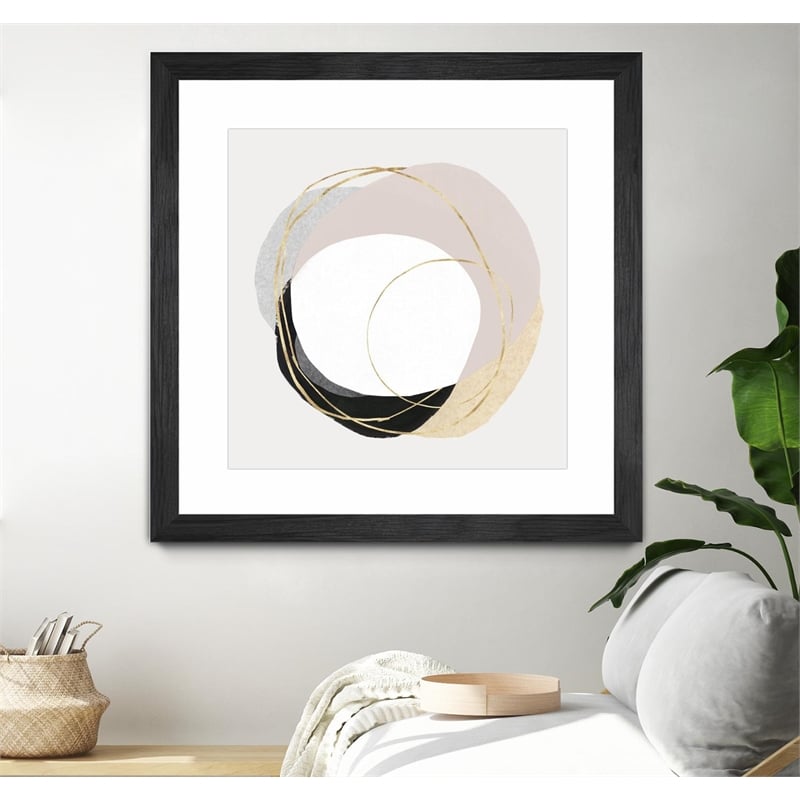 Giant Art 36x36 Ring of Gold II Matted and Framed in Pink