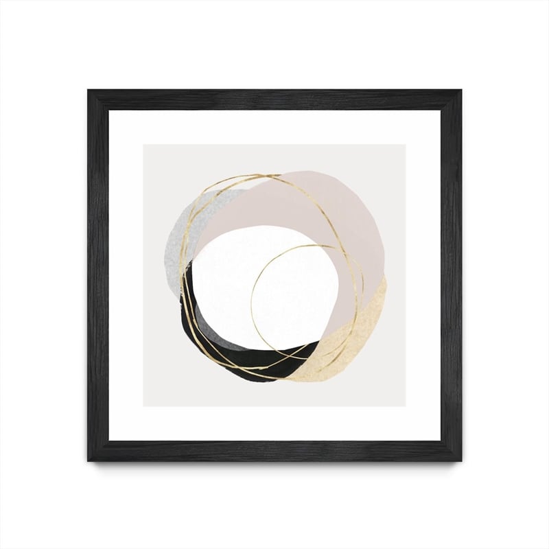 Giant Art 36x36 Ring of Gold II Matted and Framed in Pink