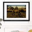 Giant Art 36x24 2 Horses Matted and Framed in Multi-Color