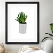 Giant Art 30x40 Modern Cactus Stripe Pot Matted and Framed in Multi-Color
