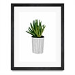 Giant Art 30x40 Modern Cactus Stripe Pot Matted and Framed in Multi-Color