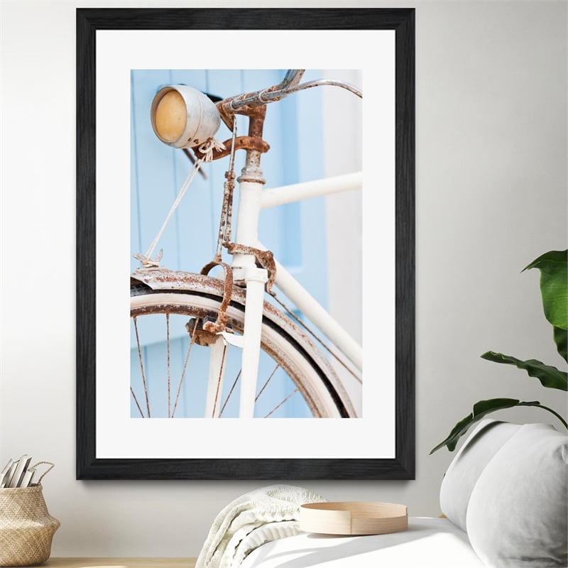 Giant Art 24x36 Old Bike Matted and Framed in Multi-Color